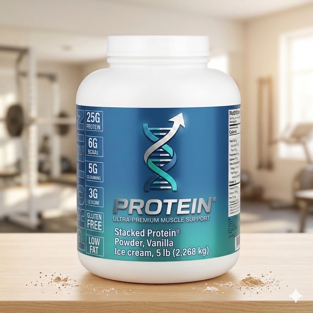 Stacked Protein(プロテインパウダー)5 lb (2.268 kg)バニラ